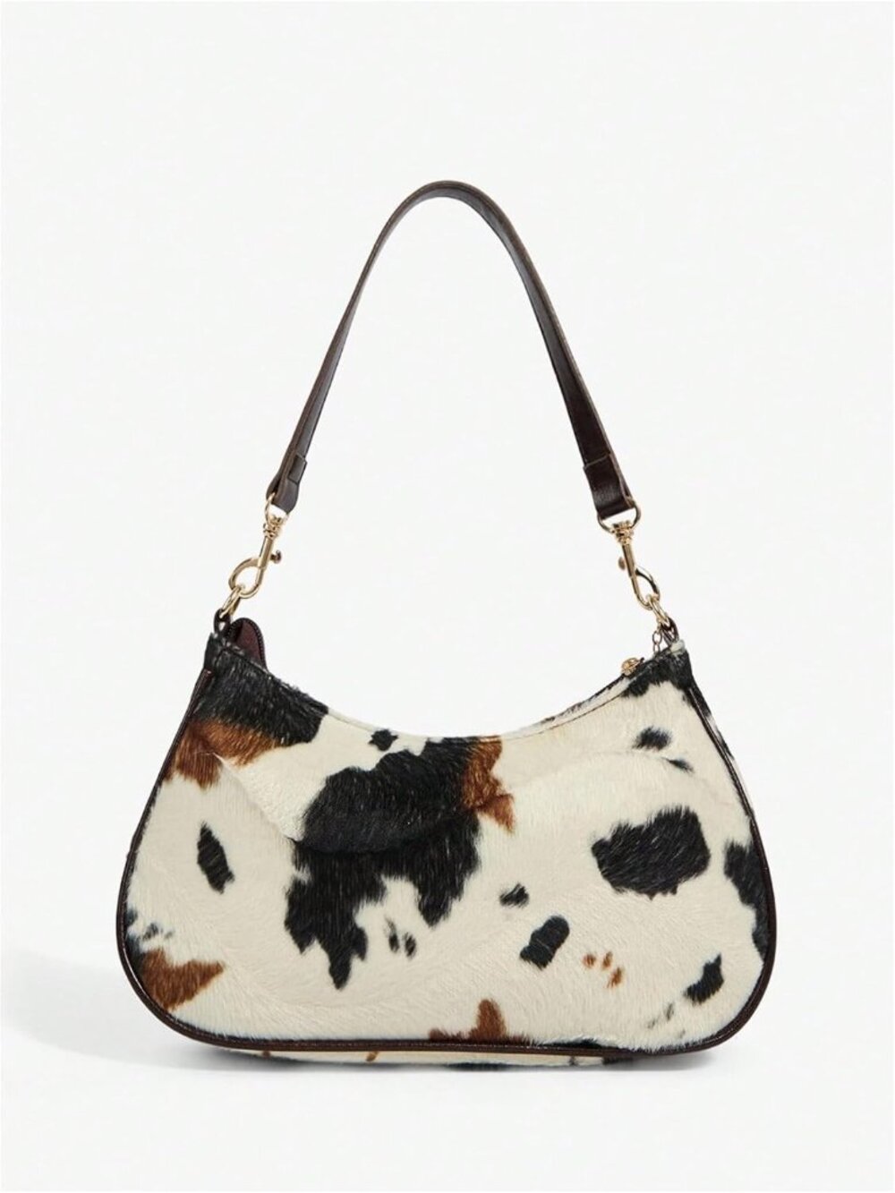 Women's Faux Fur Cow Print Shoulder Bag Retro Y2k Vintage Handbags - Picture 4 of 6